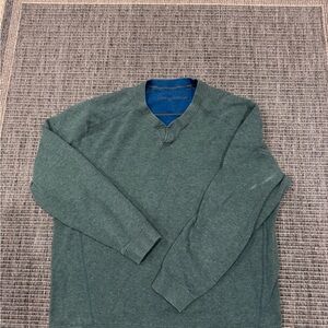 Tommy Bahama Reversible V-Neck Sweater in Forest Green and Teal